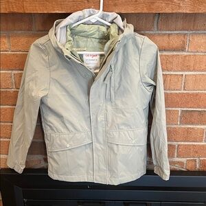 Cat & Jack Medium Size 8 Hooded Raincoat in Light Sage with Removable Lining